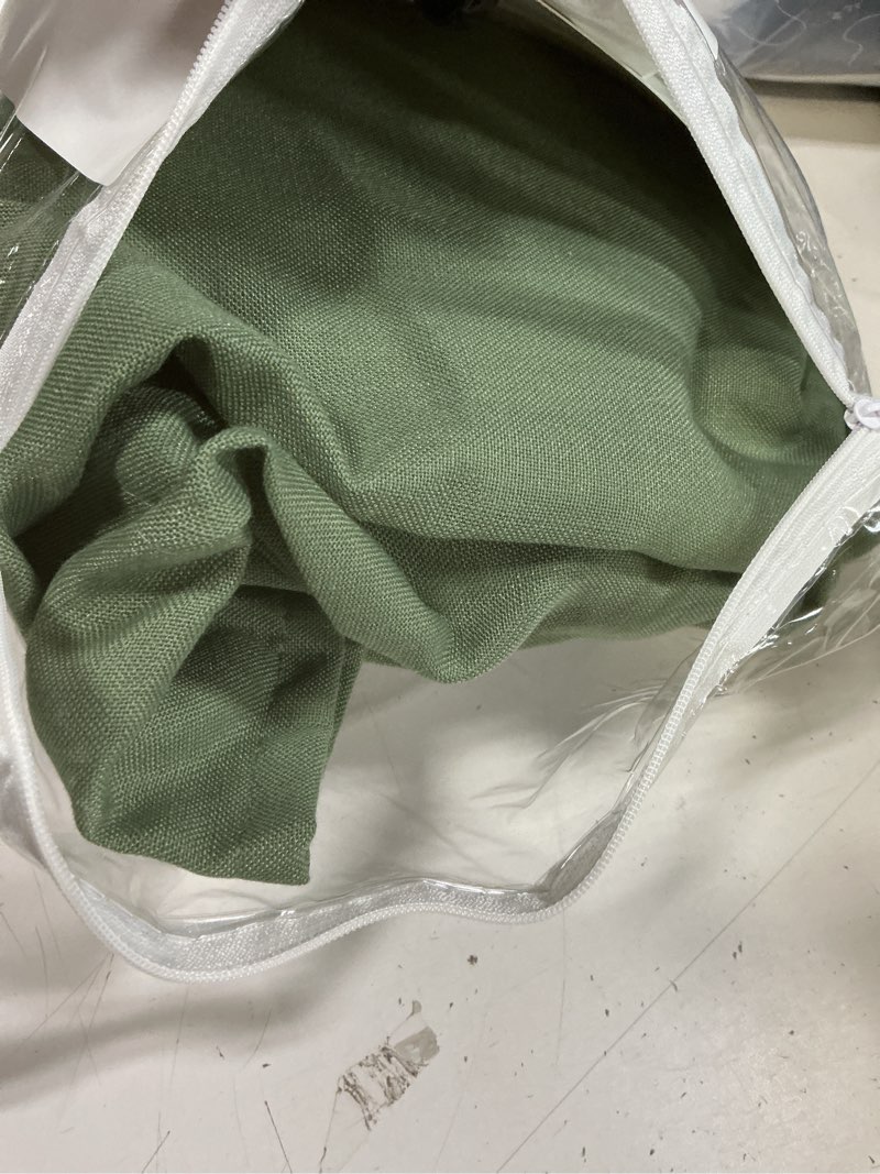 Condition photo showing Good Condition for nanspring olive green linen curtains 63 inches length 2 panels set for living room back tab pocket a