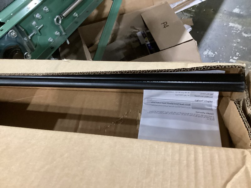 Condition photo showing Good Condition for amazon basics room darkening blackout curtain rod for bedroom and living room, curved, wraps around, blocks light, for heavy curtains, 48" to 88", black black 48" to 88" single rod