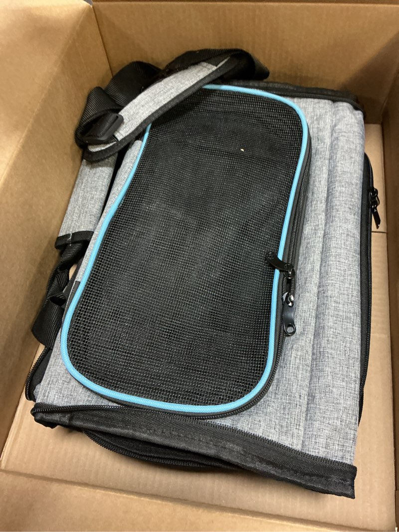 Condition photo showing Good Condition for airline approved portable pet carrier 2 sides expandable soft-sided large cats carrier collapsible kennel travel tsa carrier 4 doors with removable pads and 3 pockets for puppy small dogs