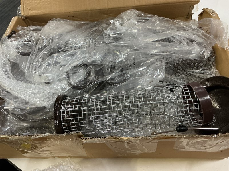 Condition photo showing Good Condition for bird feeding station kit bird feeder pole wild bird feeder kit with squirrel baffle and suet cage mesh tray fruit hook double w hook for attracting wild birds 15" l x 15" w x94" h