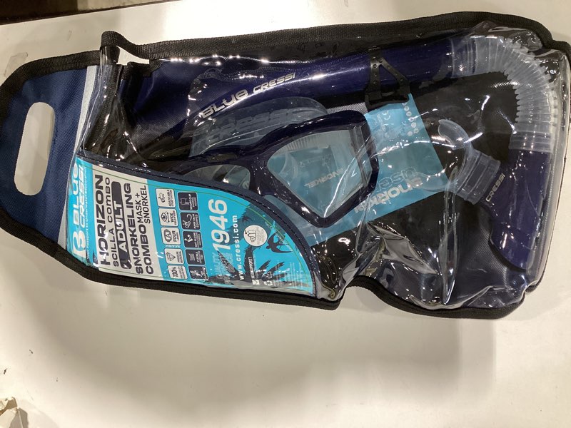 Condition photo showing Good Condition for cressi adult wide view single lens comfortable snorkeling mask & dry snorkel - tino & scilla: made in italy