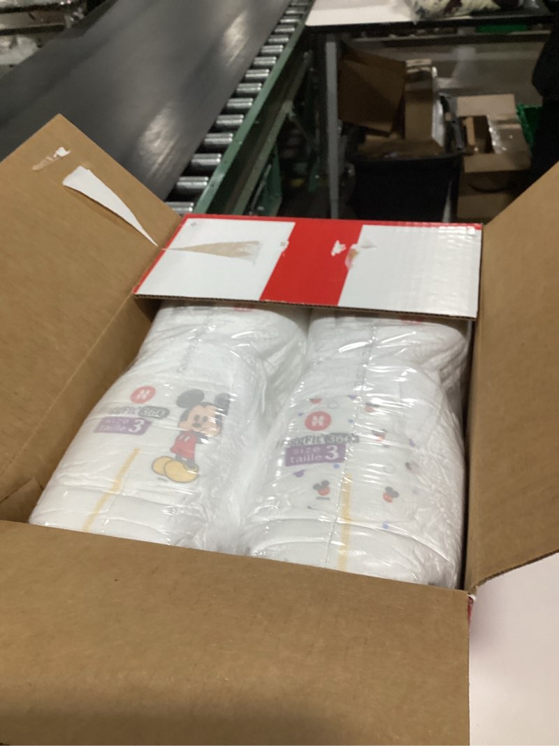 Condition photo showing New/Like New for huggies size 3 diapers, little movers baby diapers, size 3 (16-28 lbs), 136 count, packaging may vary size 3 136