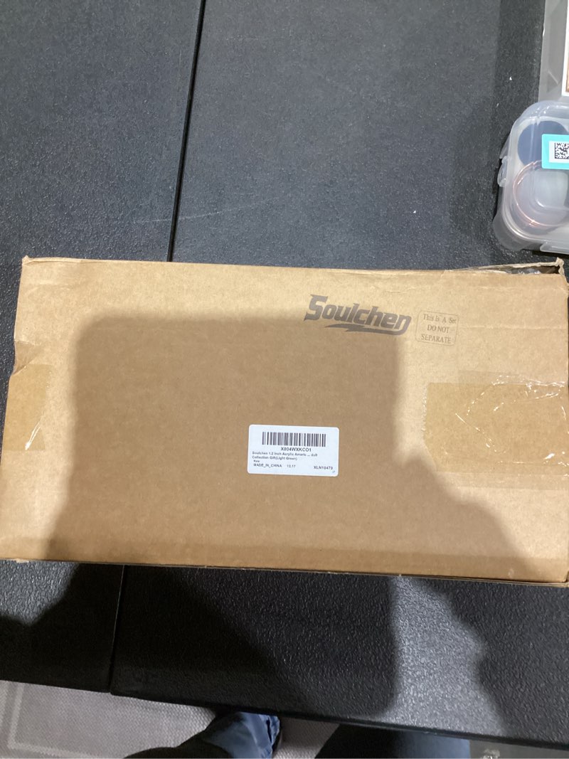 Condition photo showing New/Like New for Soulchen 1.2 Inch Acrylic Green American Mahjong Set 168 Blossom Numbered Tiles, Tiles Bag and Portable Travel Case Classic Complete Mahjong Set for Adult Collection Gift Light Green 1.2 Inch