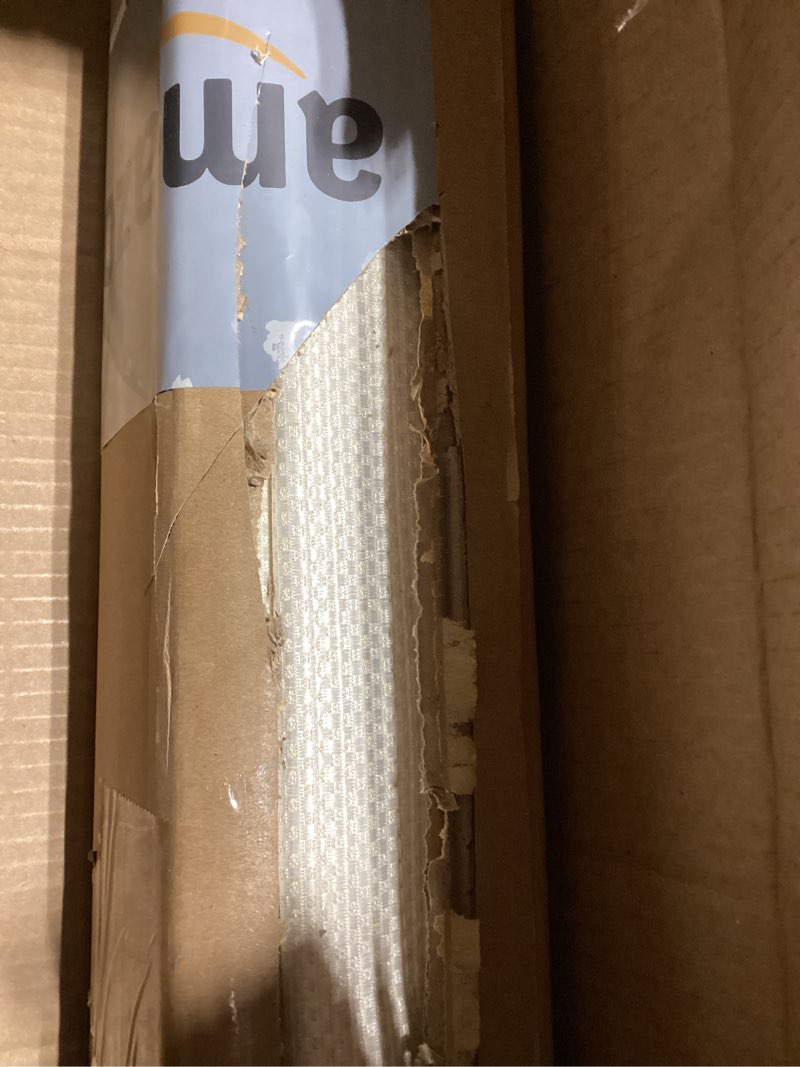 Condition photo showing Good Condition for Madison Park Galen Cordless Roman Shades - Fabric Privacy Single Panel Darkening, Energy Efficient, Thermal Insulated Window Blind Treatment, for Bedroom, Living Room Decor, 23" x 64", Ivory Room Darkening Basketweave Ivory 23"W x 64"H