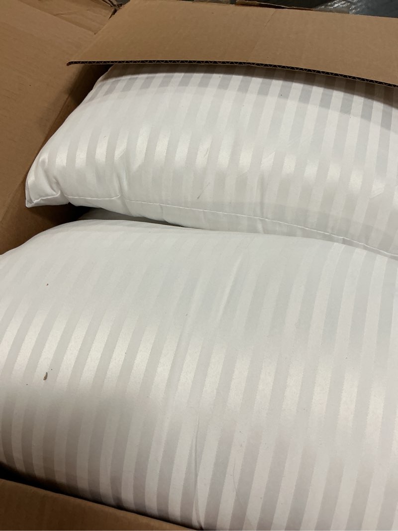 Condition photo showing As Is for eiue hotel collection bed pillows for sleeping 2 pack king size?pillows for side and back sleepers,super soft down alternative microfiber filled pillows,20 x 36 inches white king (2pack)