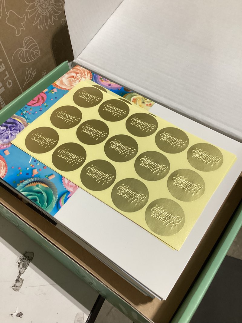 Condition photo showing Good Condition for 100 Happy Birthday Cards with Envelopes, 20 Unique Designs, Birthday Cards Bulk with Short Generic Message Inside, 4x6 inches, Assorted Birthday Cards Assortment for Business, Office and Personal