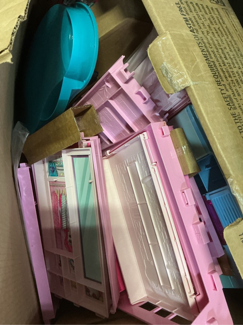 Condition photo showing Good Condition for Barbie Dreamhouse, Pool Party Doll House with 75+ Pieces and 3-Story Slide, House Playset, Pet Elevator and Puppy Play Areas