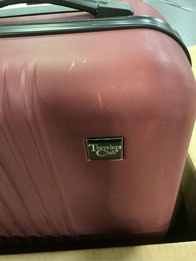 Condition photo showing As Is for travelers club cosmo luggage, rhubarb red - 20 inch, 20-inch 1-piece (20-inch) rhubarb red