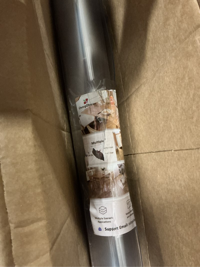 Condition photo showing Good Condition for ostepdecor clear table protector 40 x 92 inch, 2mm thick plastic table cover, waterproof pvc clear table cover protector, desk protector mat, writing desk pad for desktop, coffee & dining room table 40" x 92" (rectangular) crystal clear 2mm