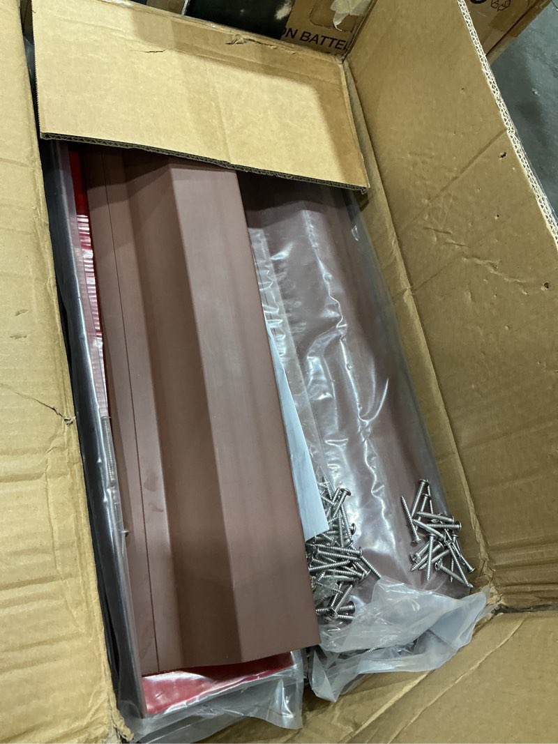 Condition photo showing As Is for floor transition strip vinyl door threshold ramp self adhesive carpet edging strip doorway edge trim, overlap edge reducer for laminate carpet, floor, tile (brown wood grain, 3/5" to 4/5", 3.3ft) 3/5" to 4/5", 3.3ft brown wood grain