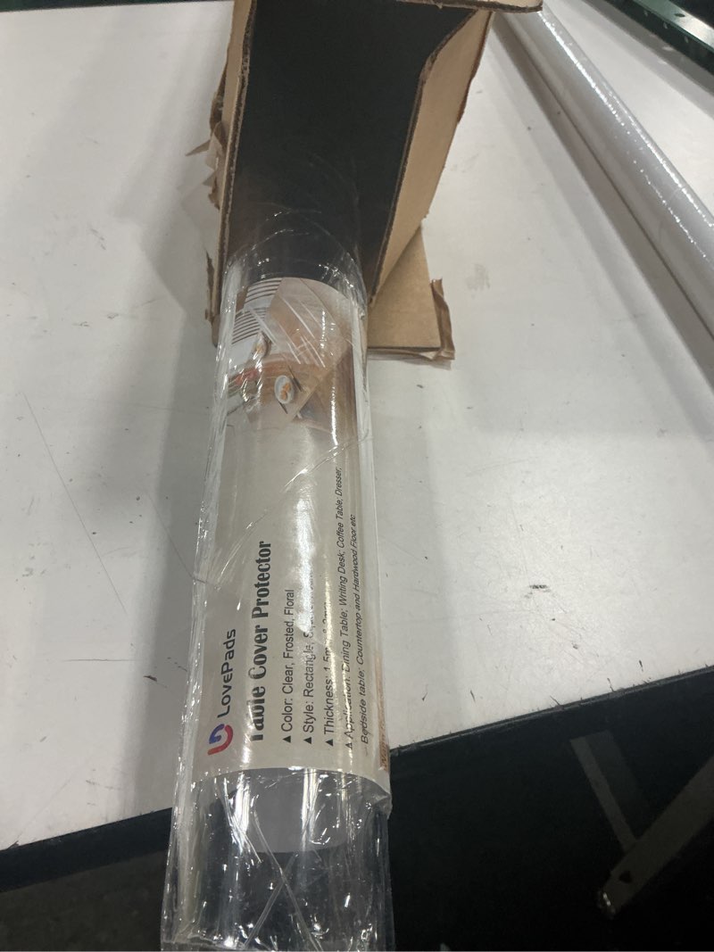 Condition photo showing New/Like New for LovePads Round Clear Table Cover Protector 40 Inch, 2mm Thick Table Protector for Dining Room, Waterproof Plastic Cover PVC Vinyl Tablecloth, Circle Tabletop Protective Pad for Furnture Surface 40" (Round) Clear 2mm