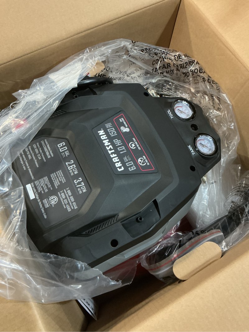 Condition photo showing Good Condition for craftsman 6-gallon portable electric 150 psi pancake air compressor