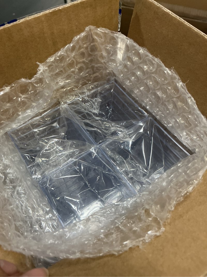 Condition photo showing New/Like New for JOLLY CHEF 100 Pack 3 oz Square Mini Dessert Cups with Spoons, Clear Plastic Parfait Appetizer Cup, Small Plastic Dessert Serving Bowl for Tasting Party Clear-3-100