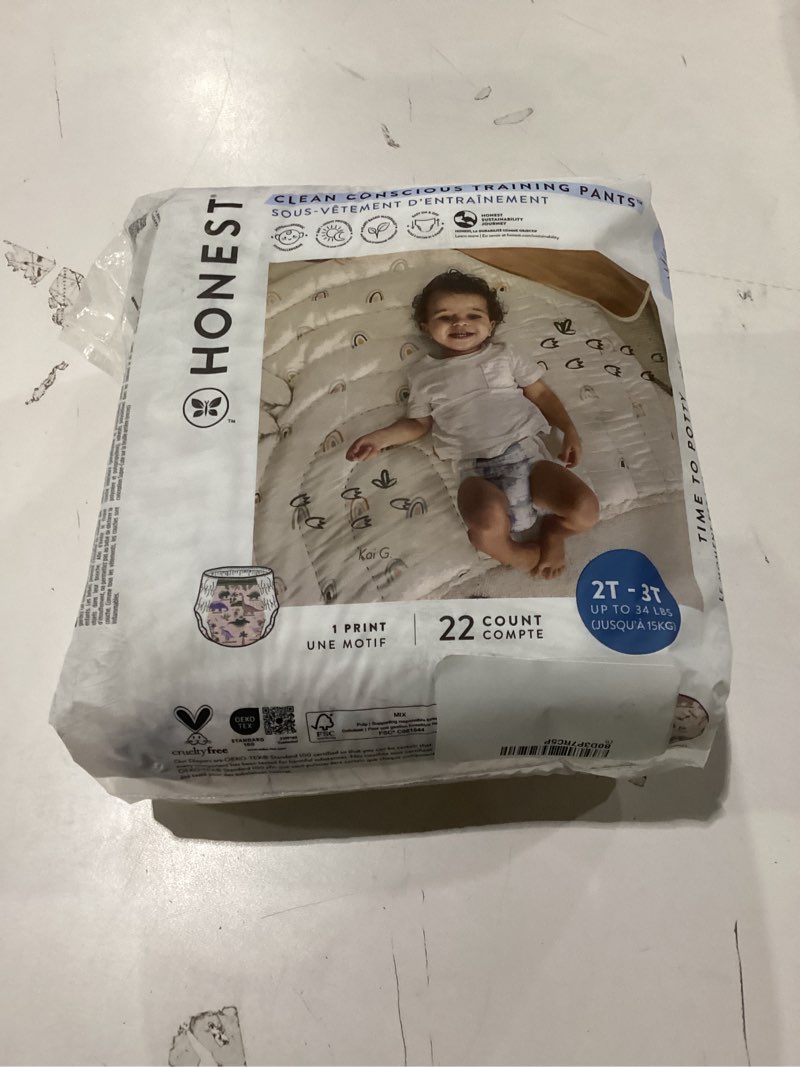 Condition photo showing New/Like New for The Honest Company Clean Conscious Training Pants for Sensitive Skin, Hypoallergenic, Fragrance-Free, Rompin' & Stompin' Diggin' It Size 2T/3T (up to 34 lbs),