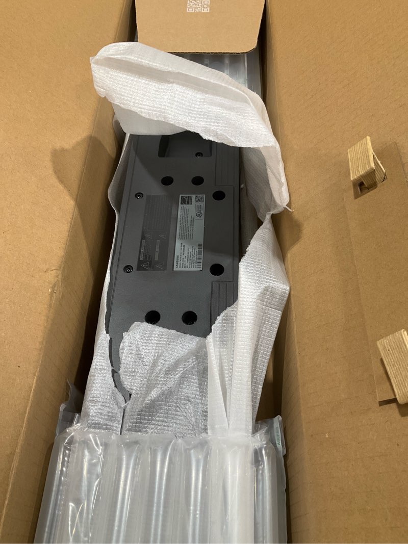 Condition photo showing As Is for samsung s60d 5.0ch soundbar w/wireless dolby atmos audio, all-in-one design, q-symphony, spacefit sound pro, adaptive sound, game mode pro with alexa built-in, hw-s60d/za hw-s60d soundbar
