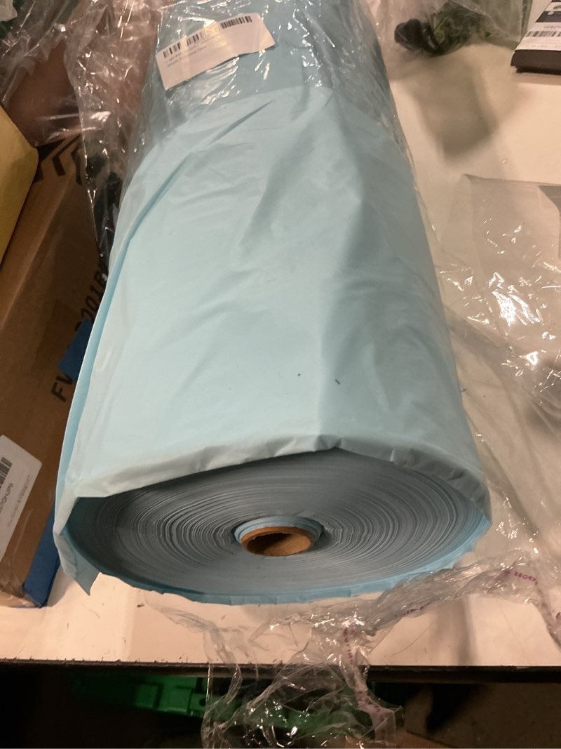Condition photo showing Good Condition for 54 inch x 600 feet plastic table cover roll premium disposable plastic tablecloth for all type/shape tables | picnic, party, banquet, birthdays, weddings (light blue, 54 inch x 600 feet) light blue 7200" x 54" (rectangular)
