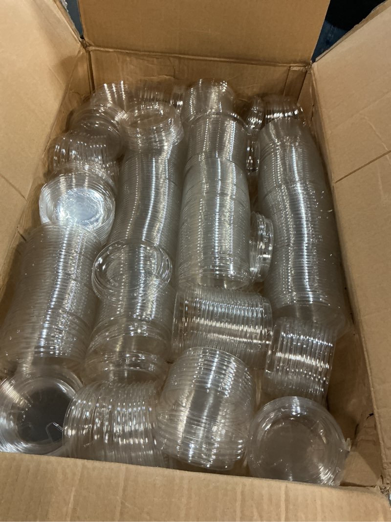 Condition photo showing Good Condition for [200 count] crystal clear strawless pet plastic lids for 12, 16, 20 & 24 oz. milkshake cups