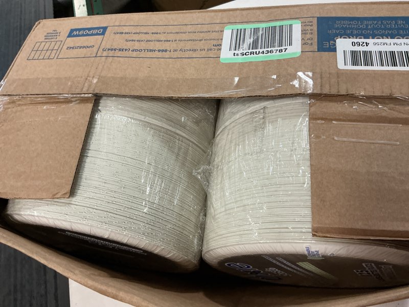 Condition photo showing New/Like New for dixie basic 8.5 inch light-weight paper plates by gp pro, white, 500 count (125 disposable plates per pack, 4 packs per case), dbp09w 8.5 inches unwrapped