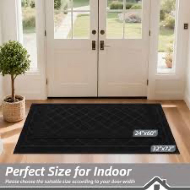 BEQHAUSE Dirt Trapper Door Mat 32" x 72", Doormat Non-Slip Entryway Rugs Washable, Dog Door Mat Stai
