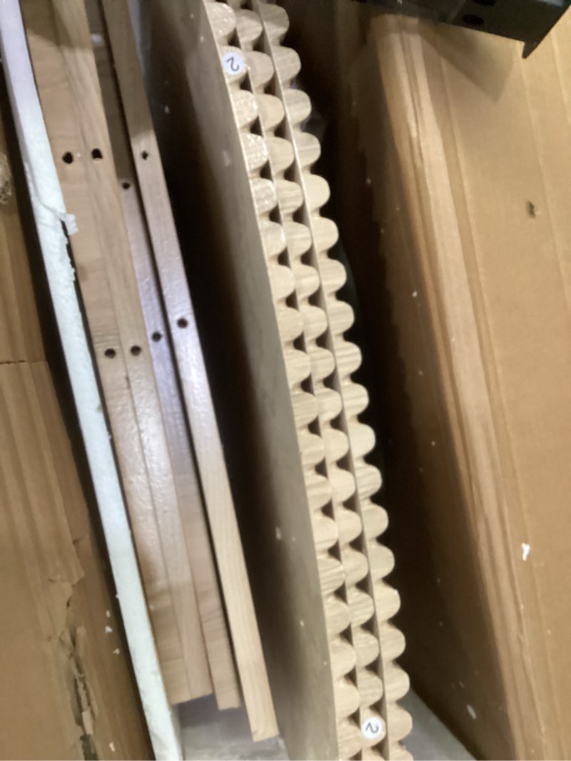 Condition photo showing As Is for LITTLE TREE 47 Inches Round Dining Table for 4, Farmhouse Natural Wooden Dining Room Table with Heavy Duty Fluted Pedestal, Large Circle Kitchen Dinner Table for Dining Room, Living Room (Table Only)