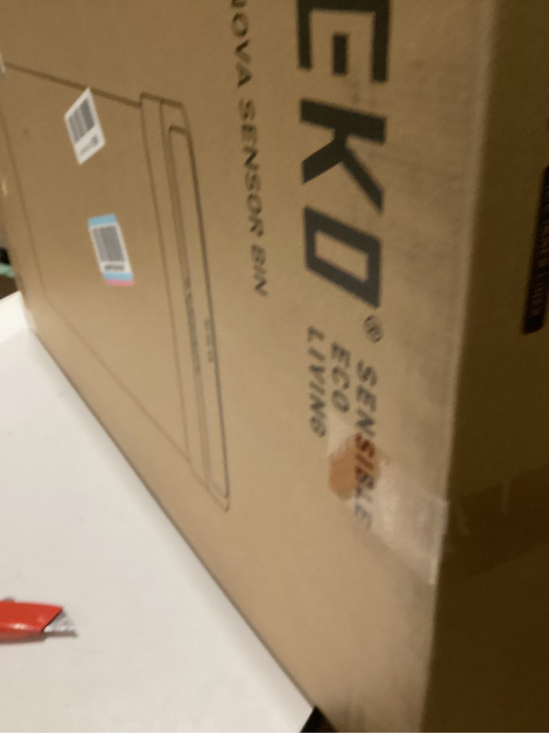 Condition photo showing New/Like New for EKO Nova Sensor Trash Can, 21 Gallon/80 Liter Stainless Steel Rectangular Touchless Motion Sensor Tr