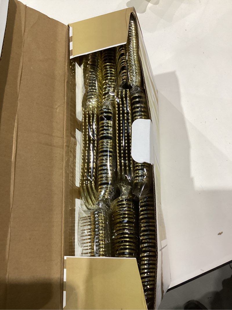 Condition photo showing New/Like New for n9r 300pcs gold plastic silverware, heavy duty gold plastic cutlery set disposable flatware dinnerware, 100 forks, 100 spoons, 100 knives, perfect for party, wedding and daily use gold-300pack