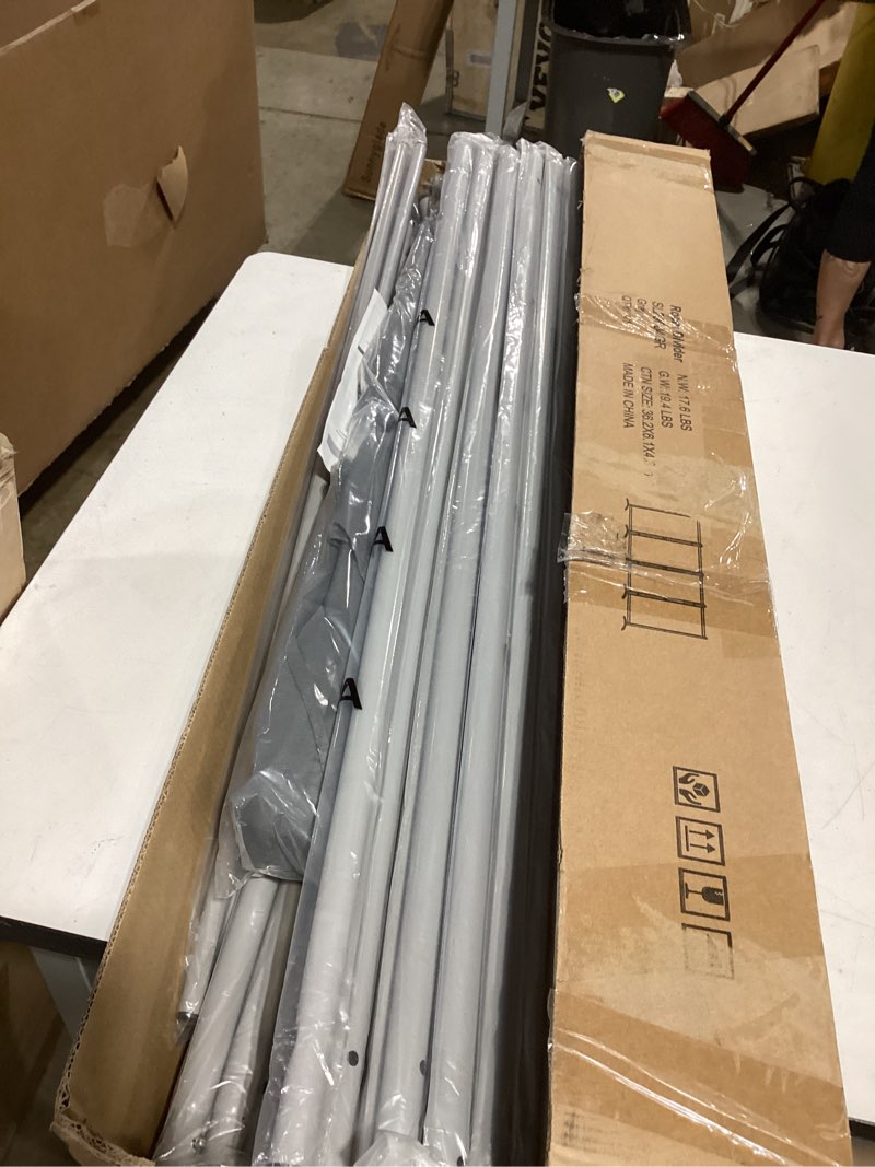 Condition photo showing As Is for rantila 4 panel room divider, 6 ft tall folding privacy screen room dividers, freestanding room partition wall dividers, 136''w x 20''d x 71''h, grey grey 34" - 4 panel