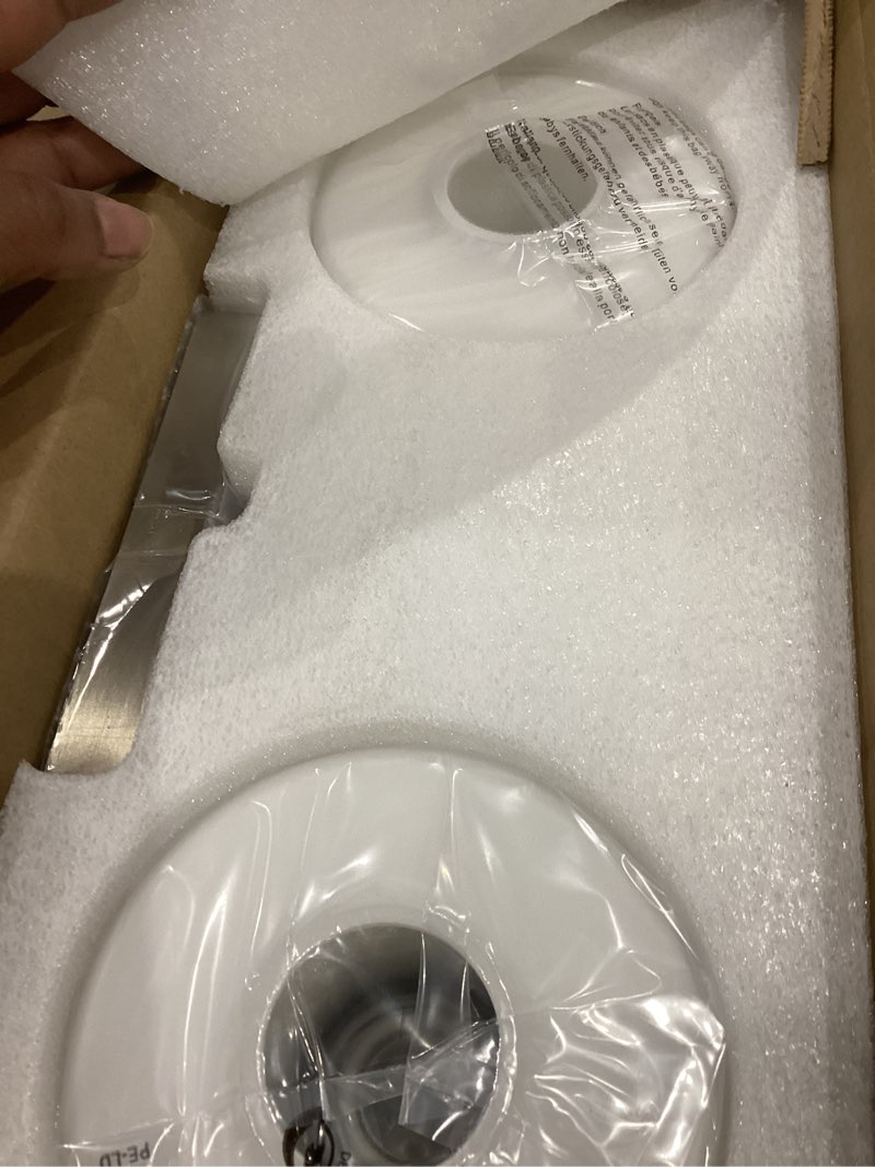 Condition photo showing Good Condition for mecgirn stainless steel milk glass vanity lights for bathroom, 2 light brushed nickel bathroom light fixtures over mirror, ceramic e26 sockets wall mounted brushed nickel 2 light
