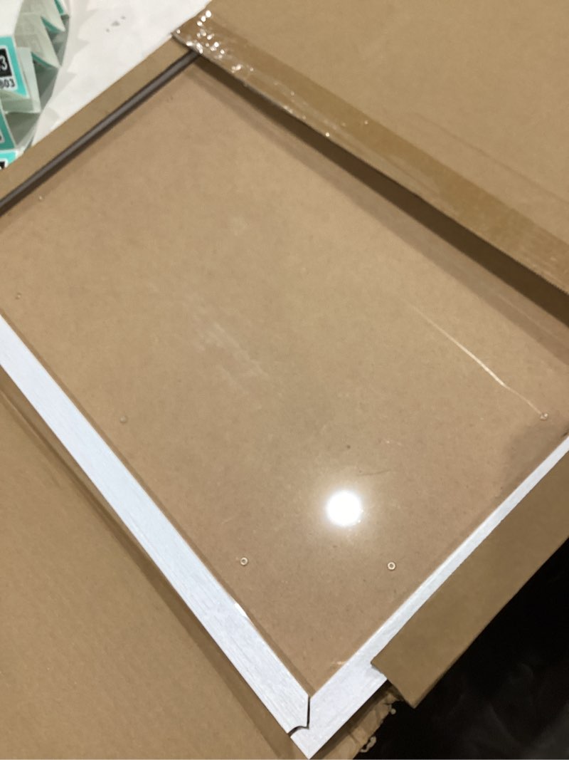 Condition photo showing As Is for 5x5 picture frame rustic white, distressed 5x5 picture frame, pic hanging poster frame, 5 by 5 gallery family portrait wall photo frame horizontal and vertical display for wall hanging/tabletop white 5x5in