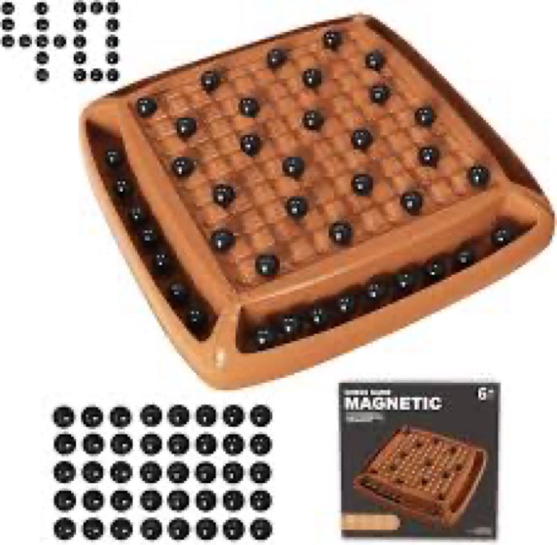Magnetic Chess Game - 40 Stones with 3 Strings, Portable Educational Brain-Teasing, for Kids and Adu