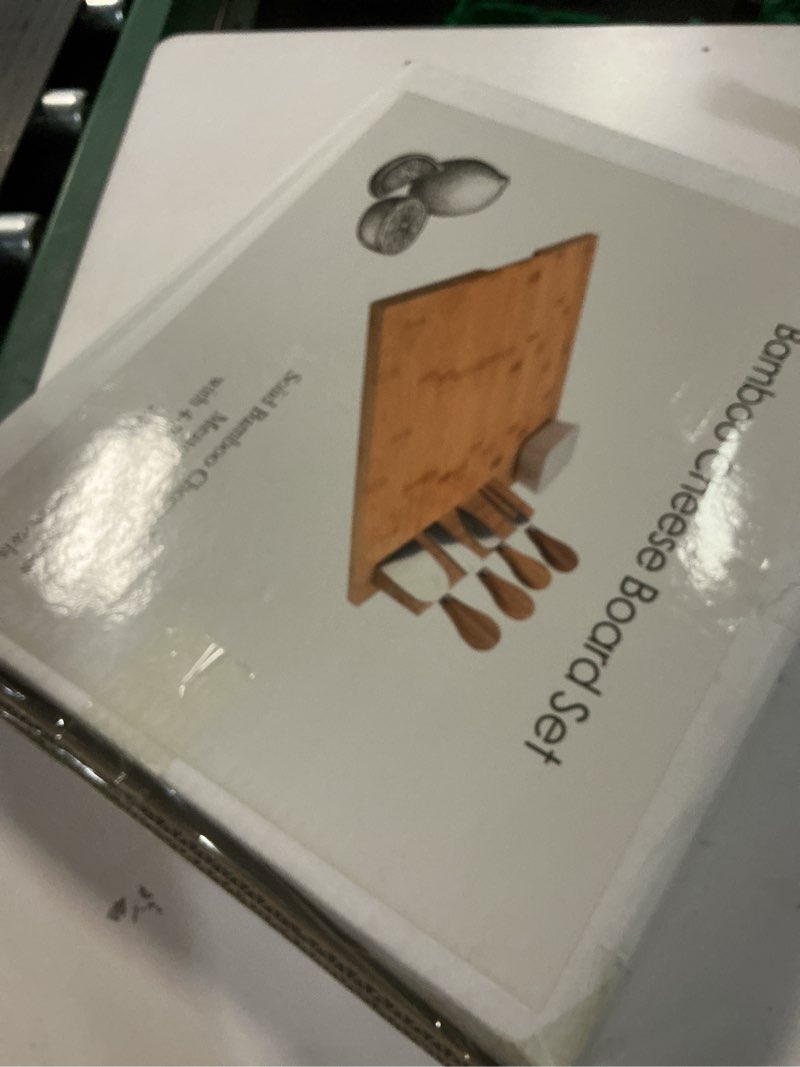 Condition photo showing New/Like New for M MH ZONE Bamboo Cheese Board Set (Upgrade Type 16" x 13") Charcuterie Board with 4 Specialist Stainless Steel Knife and Ceramic Dish, Perfect Christmas Gifts for Family, Friend or Lover