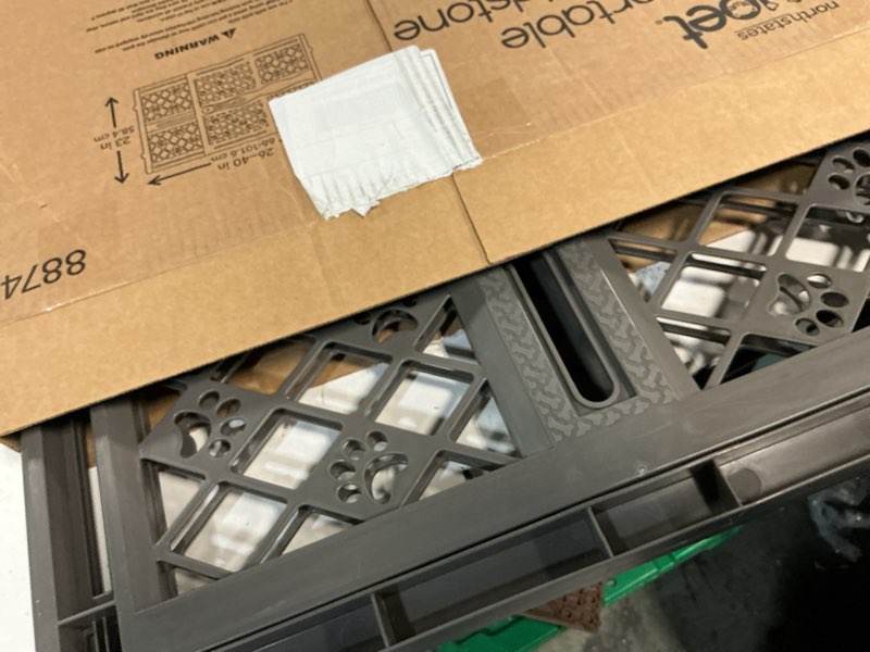 Condition photo showing Good Condition for mypet north states paws portable pet gate: 26-40" wide. pressure mount. no tools needed. made in usa, 23" tall, expandable, durable dog gates for doorways, fieldstone gray
