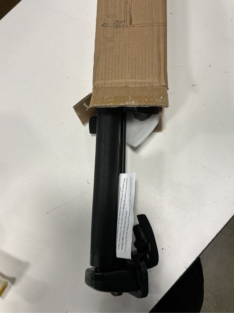 Condition photo showing New/Like New for upgraded retractable baby gates for stairs & banister, mesh dog gate indoor, extends to 55" wide 33" tall, child safety gate for stairway, banister & wall mount (black) black 33" tall x 55" wide
