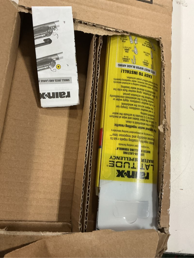 Condition photo showing As Is for (Incomplete 1 piece only) Rain-X 810160 Latitude 2-In-1 Water Repellent Wiper Blades, 24\" and 19\" Windshield Wipers (Pack Of 2), Automotive Replacement Windshield Wiper Blades With Patented Rain-X Water Repellency Formula 24\" and 19\" Latitude
