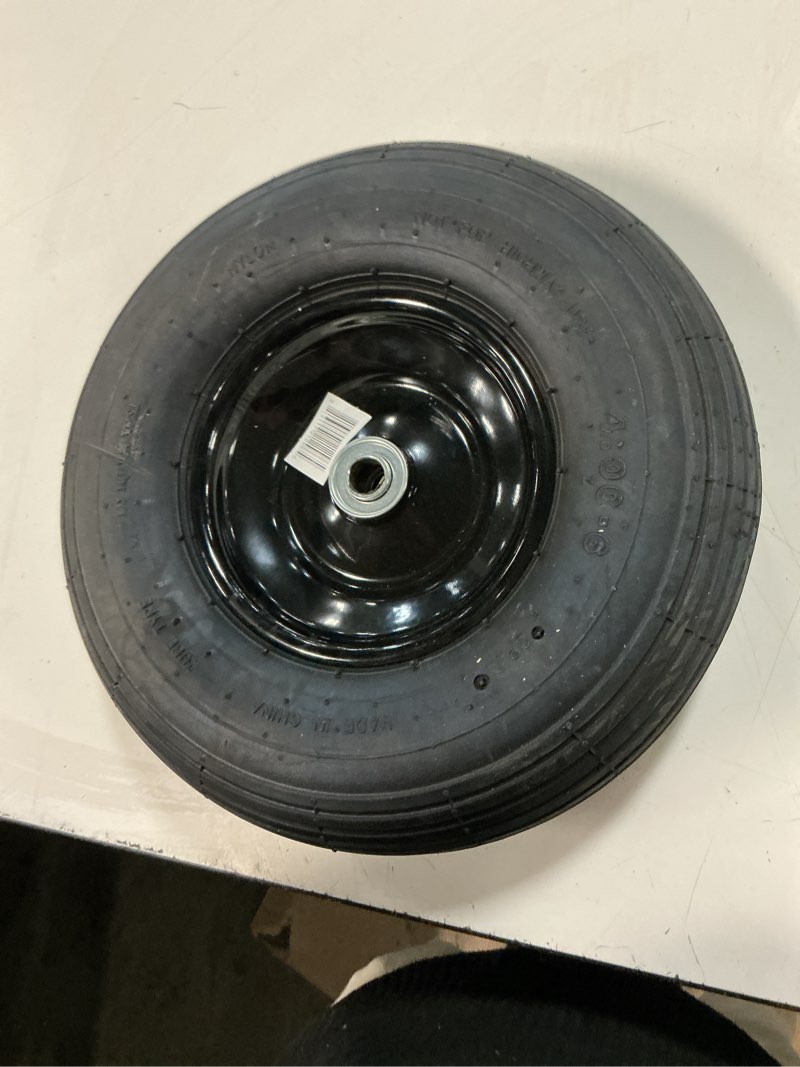 Condition photo showing Good Condition for marathon easy fit sealant filled, pneumatic (air-filled) 4-6 tire and wheel assembly, wheelbarrow/cart use, ribbed tread