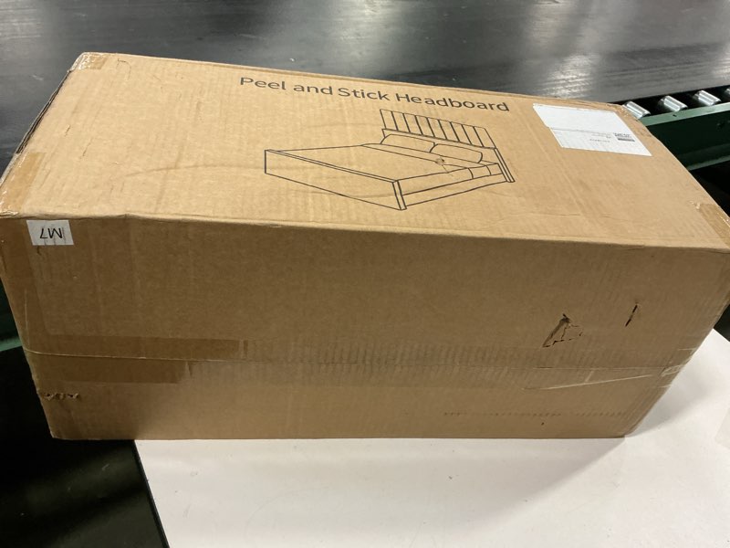 Condition photo showing New/Like New for Peel and Stick Headboard for Queen Bed, 9PCS Upholstered Tufted Panels, Wall Mounted Headboard for Adjustable Bed, Bedroom Interior Decor, 10"x24" Each, Dack Blue Fabric - Dark Blue Queen