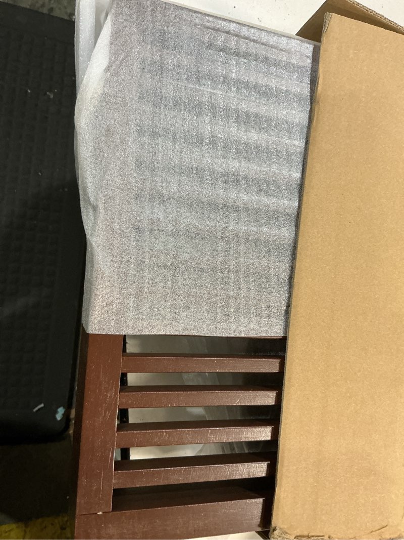 Condition photo showing Good Condition for aprtat bamboo dining bench indoor long entryway shoe rack bench,outdoor modern wood benches 35 inch bamboo bench for living room hallway bedroom bathroom red brown long