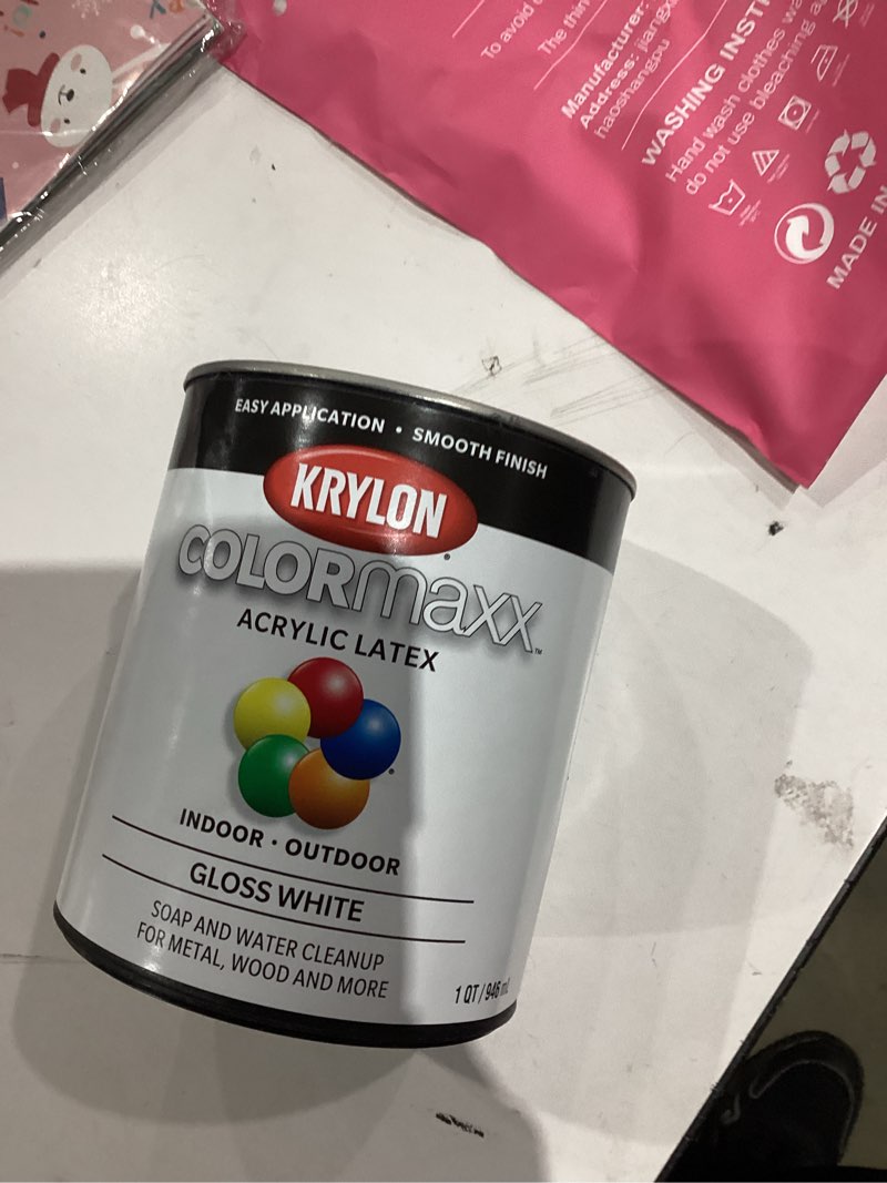 Condition photo showing New/Like New for Krylon K05625007 COLORmaxx Brush On Paint, Quart, White, 32 Fl Oz Gloss White 32 Fl Oz (Pack of 1)