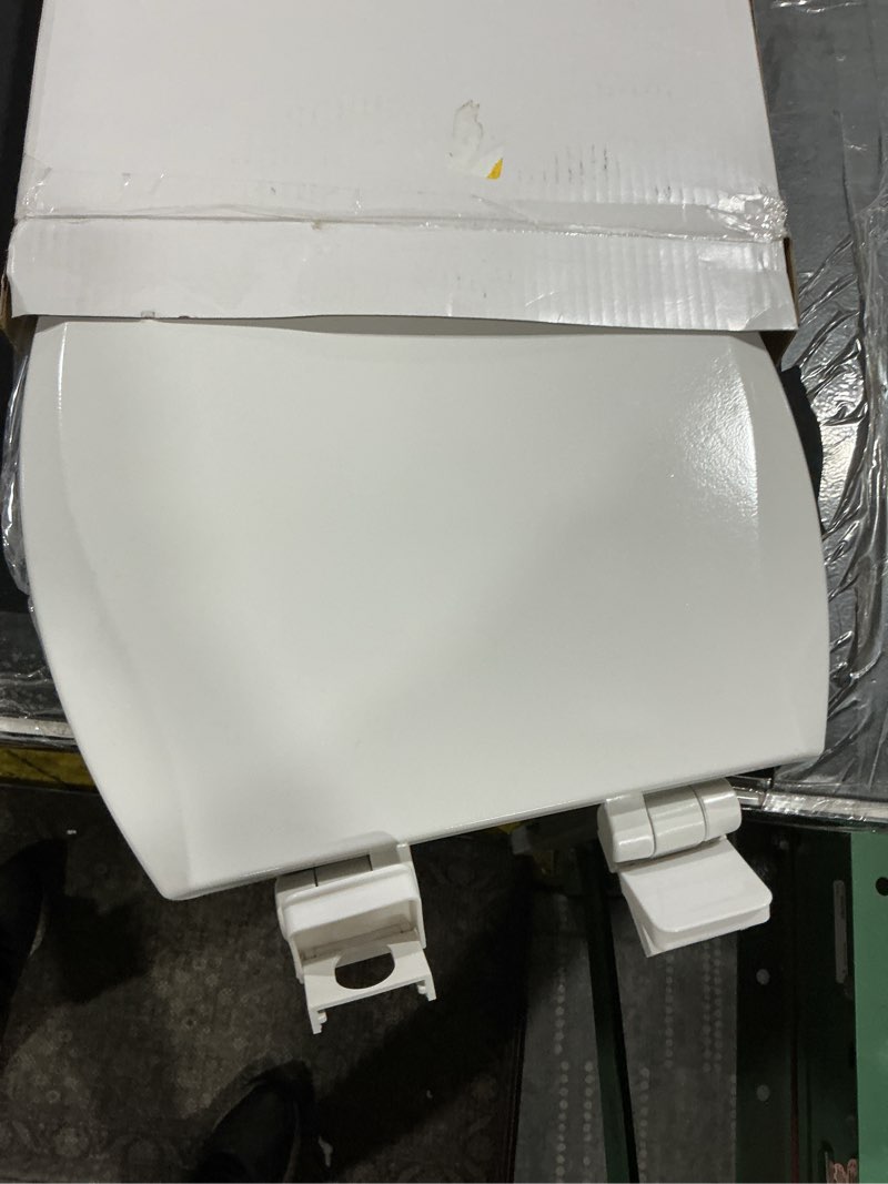 Condition photo showing As Is for American Standard 5503A00B.020 Transitional Slow-Close Elongated Front Toilet Seat, White