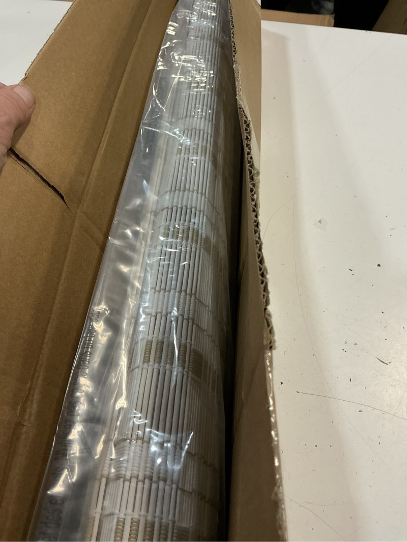 Condition photo showing New/Like New for lazblinds cordless bamboo blinds, roll up shades for windows, light filtering hanging window blinds, bamboo shades for patio indoor/outdoor porch, 35'' w x 48'' h, whitewash b whitewash b 35'' w x 48'' h