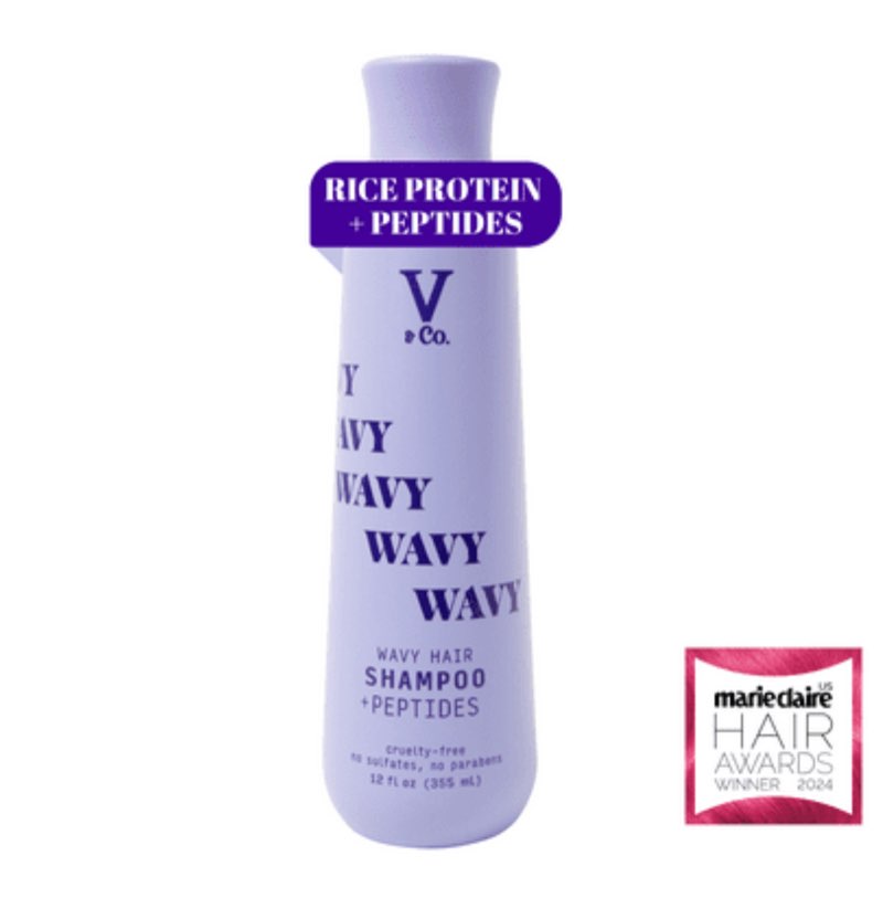 V&Co. Beauty Wavy Hair Nourishing Shampoo with Peptide Technology  12 oz  for Adults & Teens (case of 4)