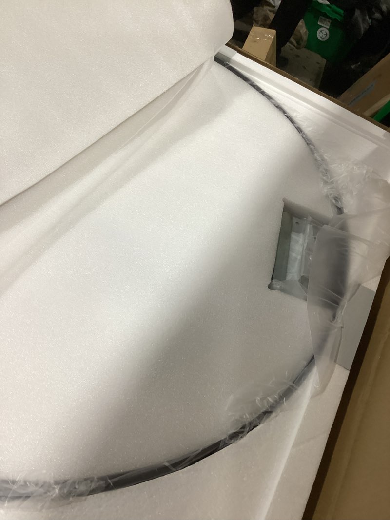 Condition photo showing As Is for 30 inch round led bathroom mirror with dual bluetooth speaker, 3 color temperatures (3000k/4500k/6000k), anti-fog, dimmable, black frame round vanity mirror with lights bluetooth-black frame 30"l x 30"w