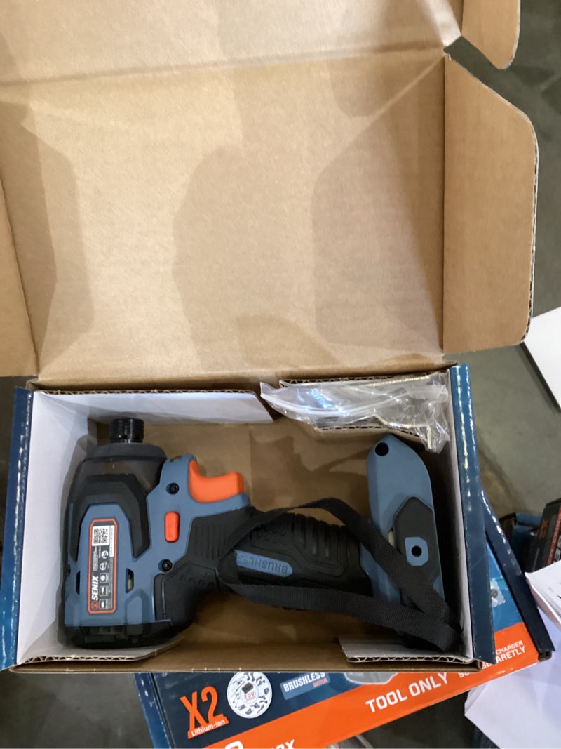 Condition photo showing New/Like New for senix 20 volt max* 1/4-inch impact driver, brushless motor, 130 foot-pound of max torque, 3000 rpm (tool only) pdix2-m2-0