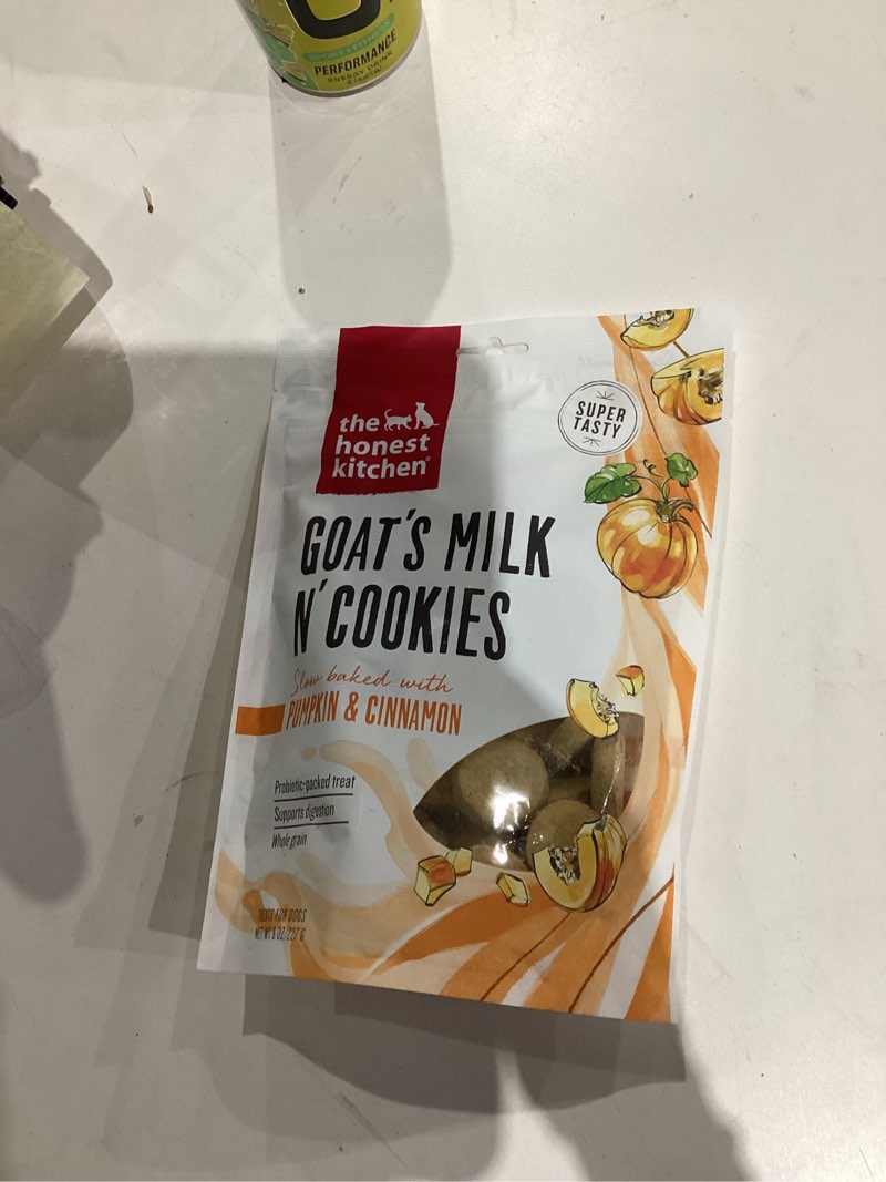 Condition photo showing New/Like New for The Honest Kitchen Human Grade Goat's Milk N' Cookies: Slow Baked with Pumpkin, 8 oz Bag Pumpkin 8 Ounce (Pack of 1)