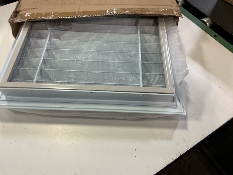 Condition photo showing Good Condition for gisafai 2 pcs 18" x 18" gable vent aluminum alloy wall vents shed attic vent with screen return air grill with screws, for ventilation exterior doors wall house (white) 18" x 18" white
