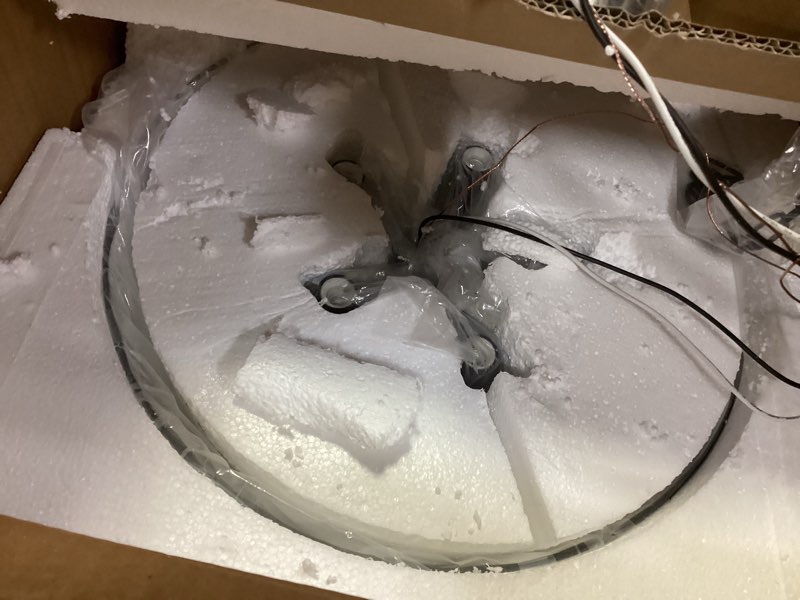 Condition photo showing New/Like New for ML Lighting | Allson Collection | 99121-MW | Indoor 3 Light Metal Pendant in Matte White with White 