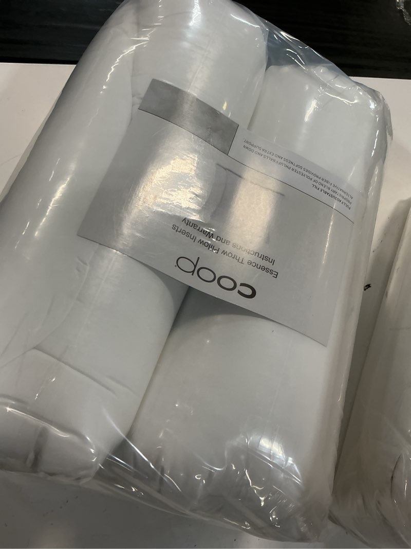 Condition photo showing New/Like New for coop home goods essence adjustable throw pillow inserts 20x20, set of 2, adjustable down alternative cushions for couch, bed, or chair, decorative square pillows for living room, oeko-tex certified essence down alternative 20x20