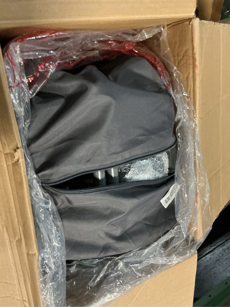 Condition photo showing As Is for Kinder King Foldable Playard for Baby & Toddler, Newborn Changing Table, Cradle, Travel Bag, Music Box, Storage Basket, Grey