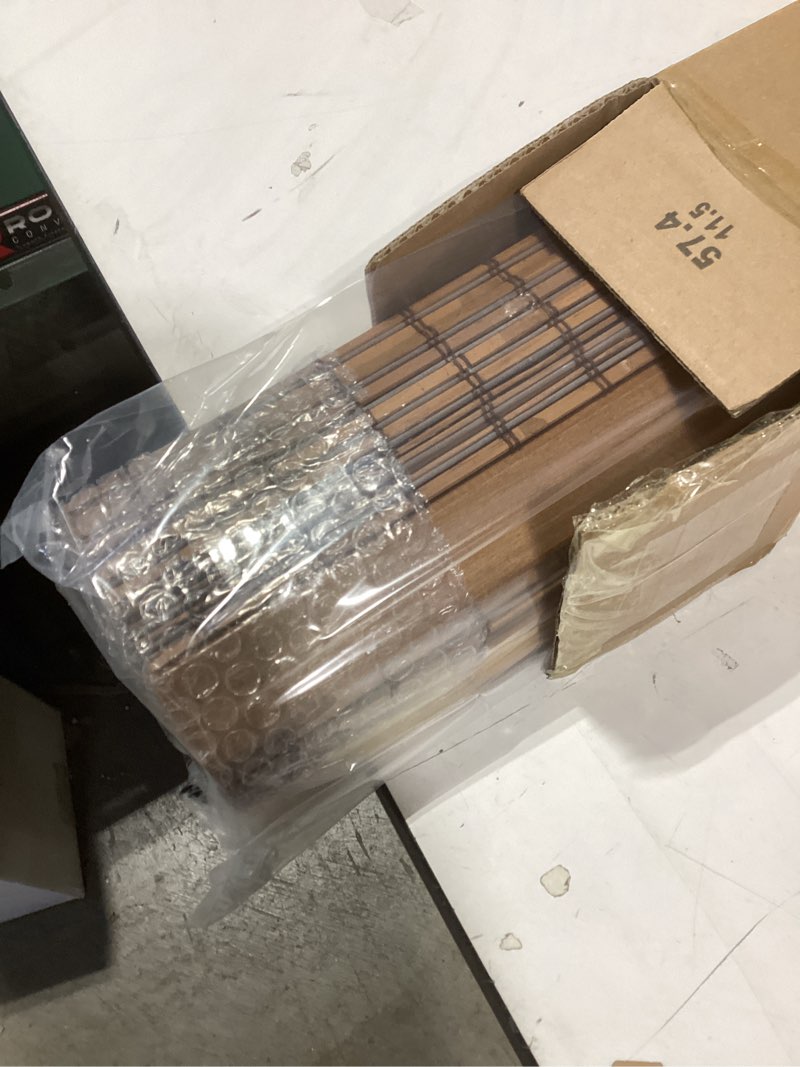 Condition photo showing Good Condition for LazBlinds No-Drill Cordless Roman Shade - Light Filtering Natural Wood, Easy Install Bamboo Blind for Windows 22.5" W x 48" H, Malay Oak Malay Oak 22.5"W x 48"H