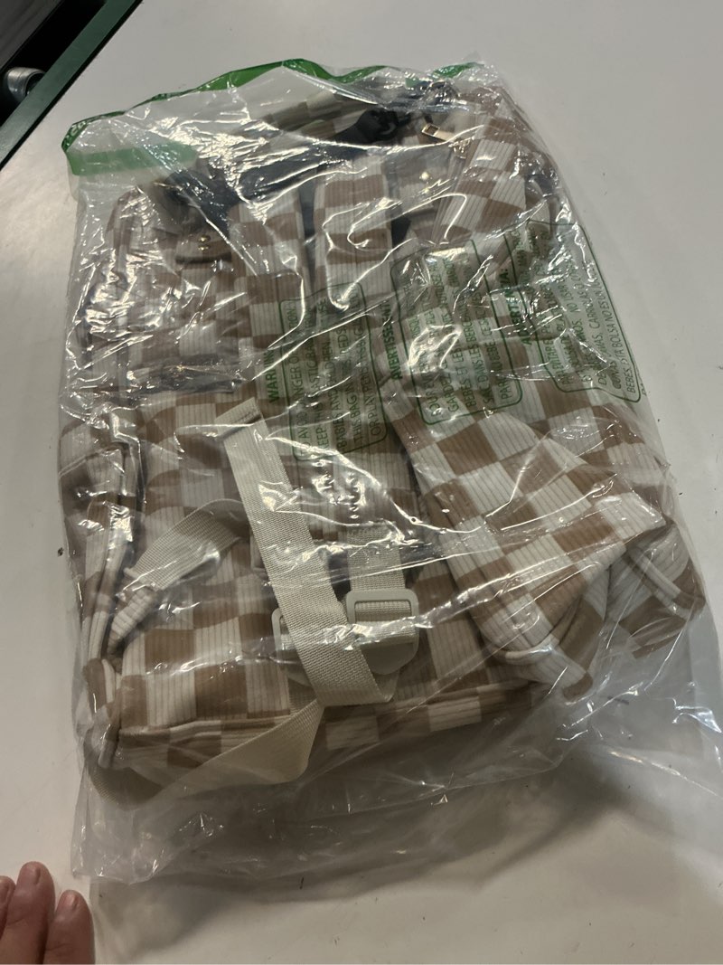 Condition photo showing Good Condition for baby diaper bag backpack for mom, large capacity travel nappy bag for boys & girls with stroller straps (corduroy checkered brown)